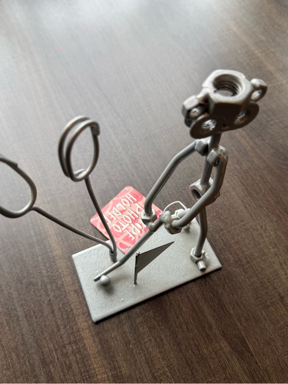 Nuts & Bolts Metal Art Golfer Putter w Golf Bag Hand Crafted Welded Scrap Art 6” - Picture 2 of 4